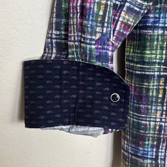 Luchiano Visconti Limited Edition Mens Multi-Color Button Down | Sz L - Picture 6 of 6